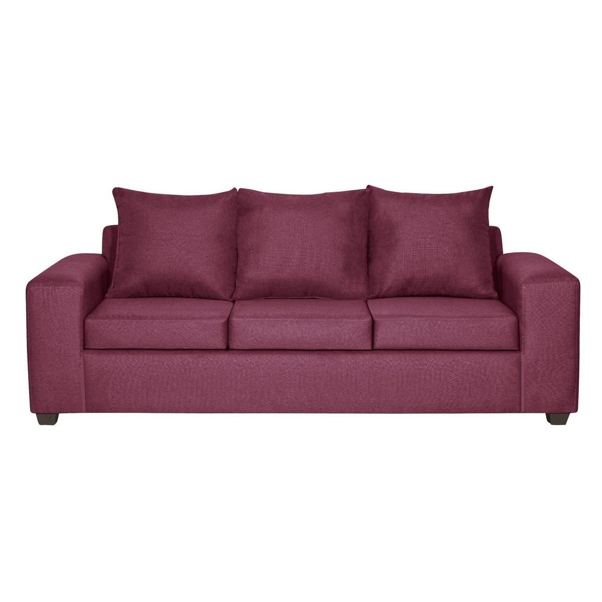 INTERMUEBLES - Sofá 3 cuerpos Kahlo 225x86x80 cm Burdeo