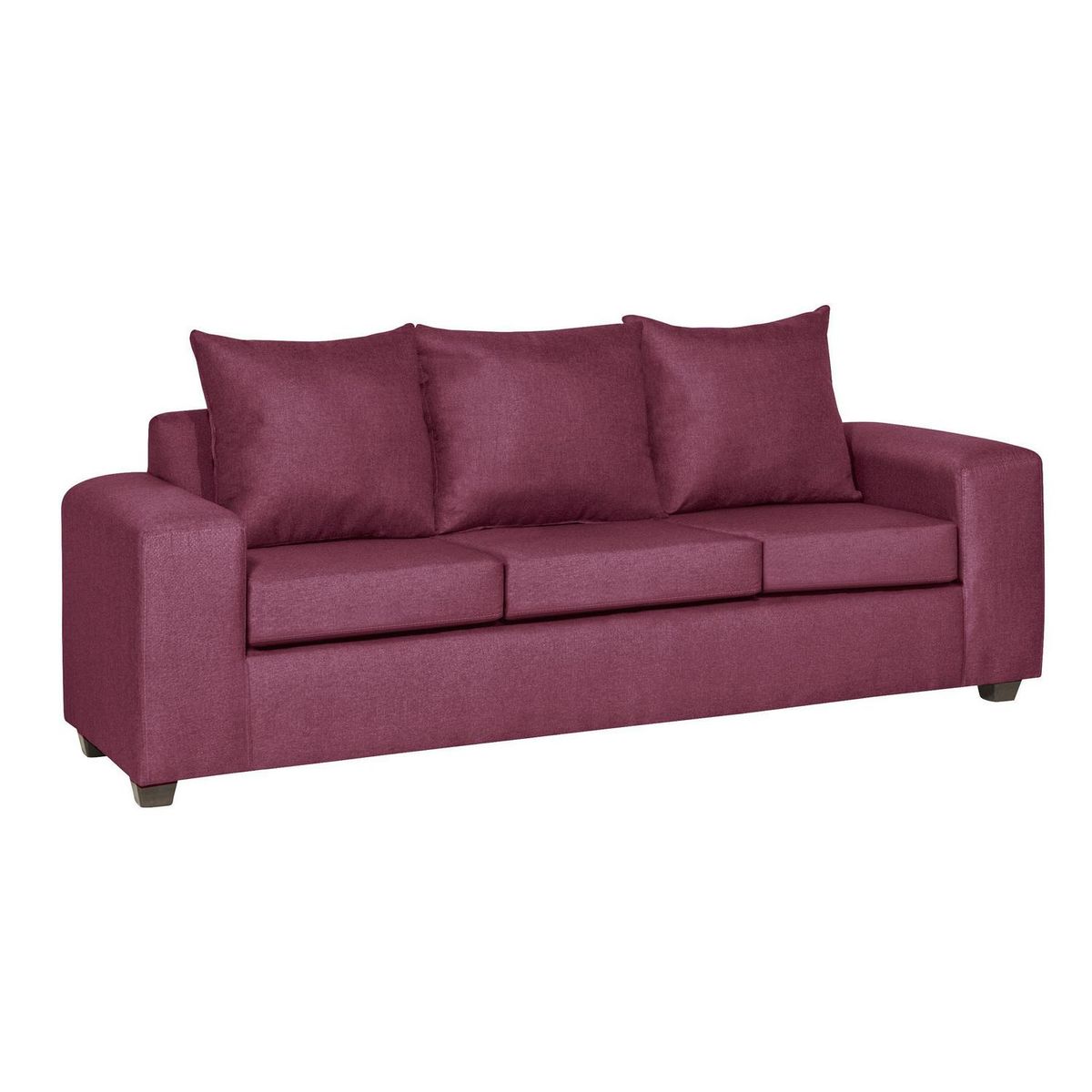 INTERMUEBLES - Sofá 3 cuerpos Kahlo 225x86x80 cm Burdeo