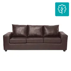 INTERMUEBLES - Sofá 3 cuerpos Kahlo 225x86x80 cm Café