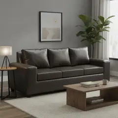 INTERMUEBLES - Sofá 3 cuerpos Kahlo 225x86x80 cm Café