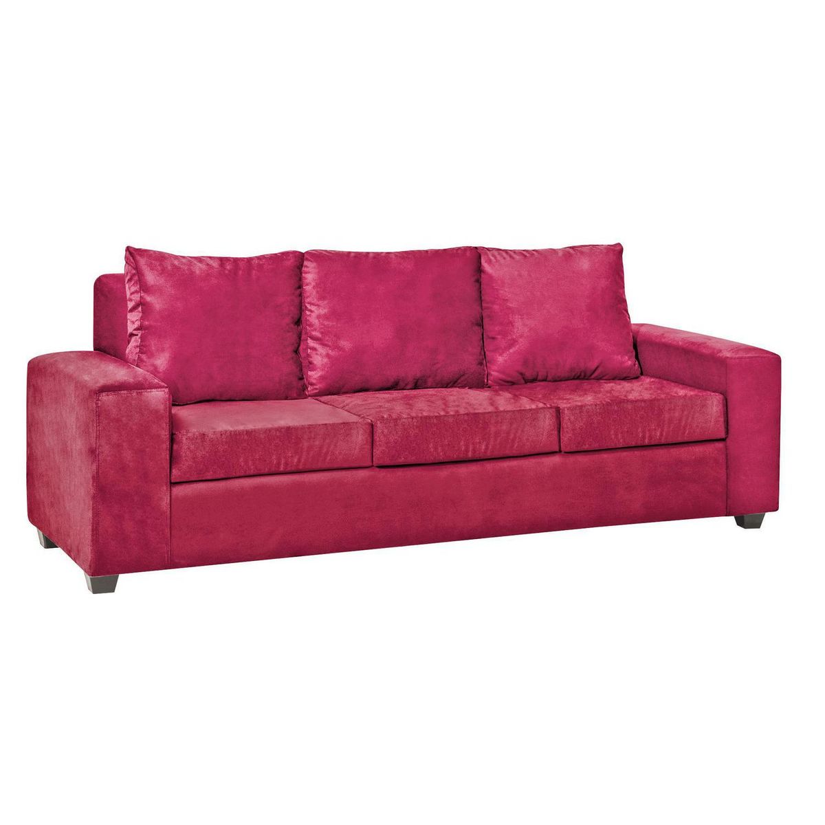 INTERMUEBLES - Sofá 3 cuerpos Kahlo 225x86x80 cm Burdeo