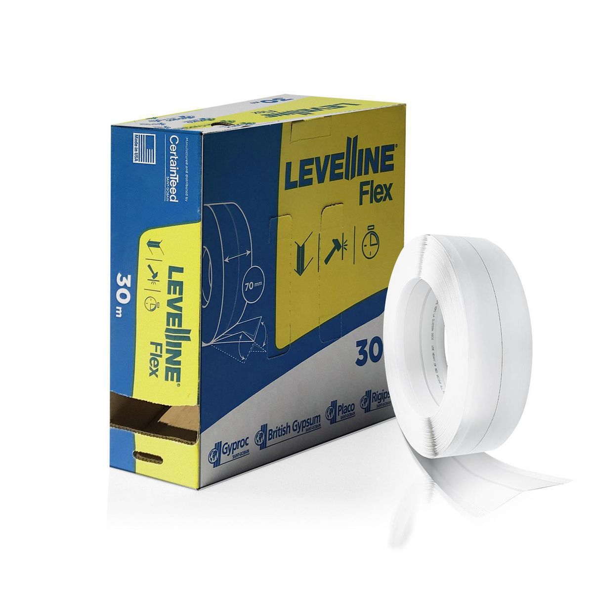 VOLCAN - Esquinero flexible Levelline de 30 m x 7 cm