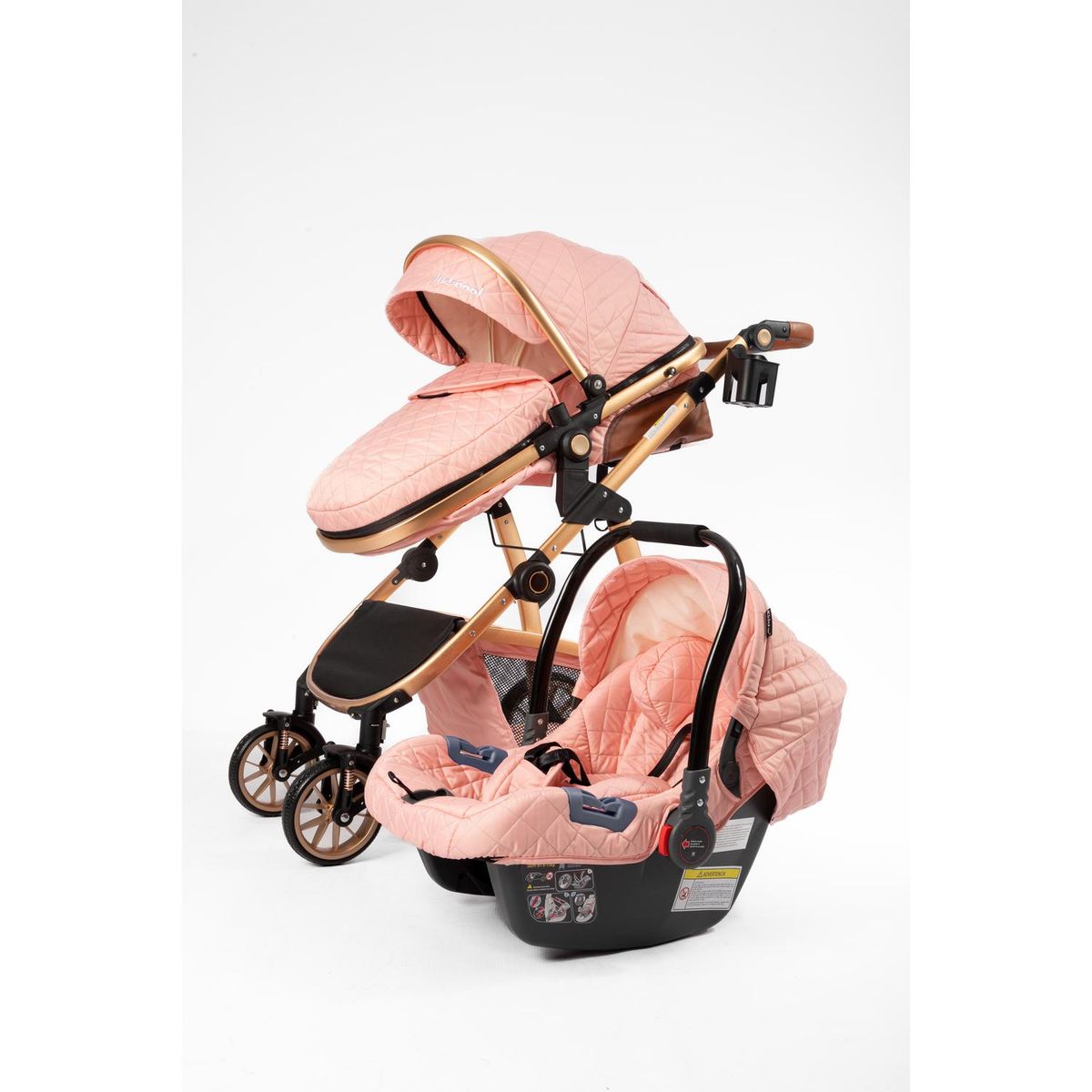 KIDSCOOL - Coche Travel Elegance 3 en 1 rosado