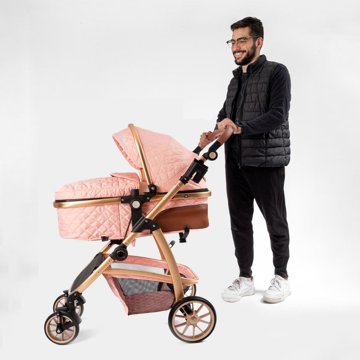KIDSCOOL - Coche Travel Elegance 3 en 1 rosado