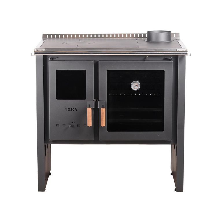 Cocina a Leña 2 Platos Inox Hestia 90