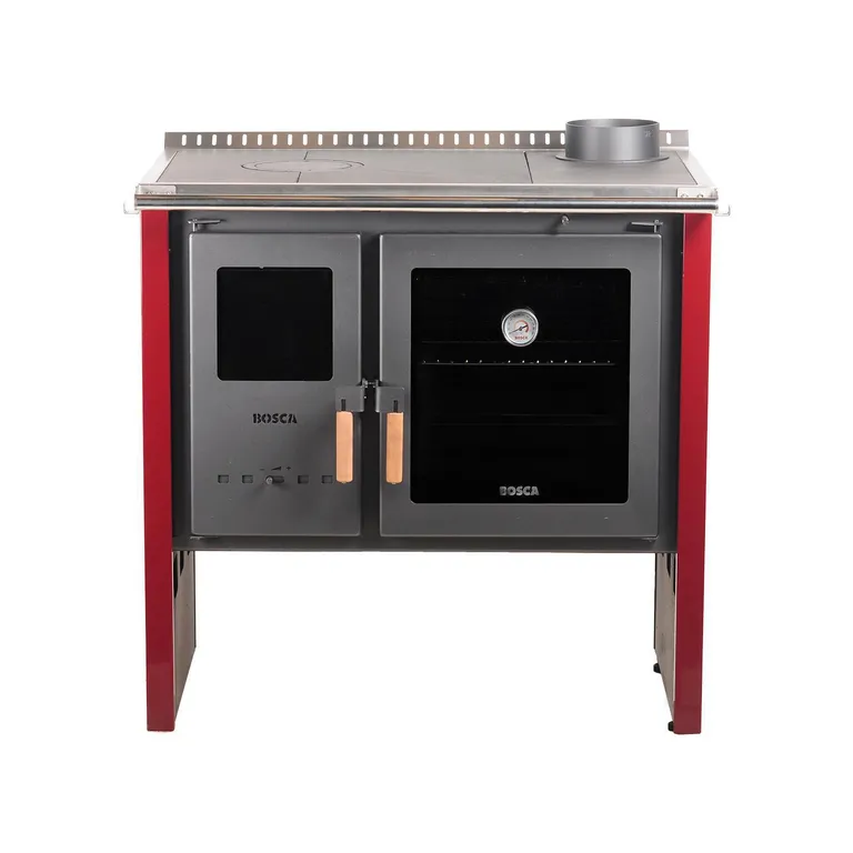 Cocina a Leña Platos Rojo Hestia 90