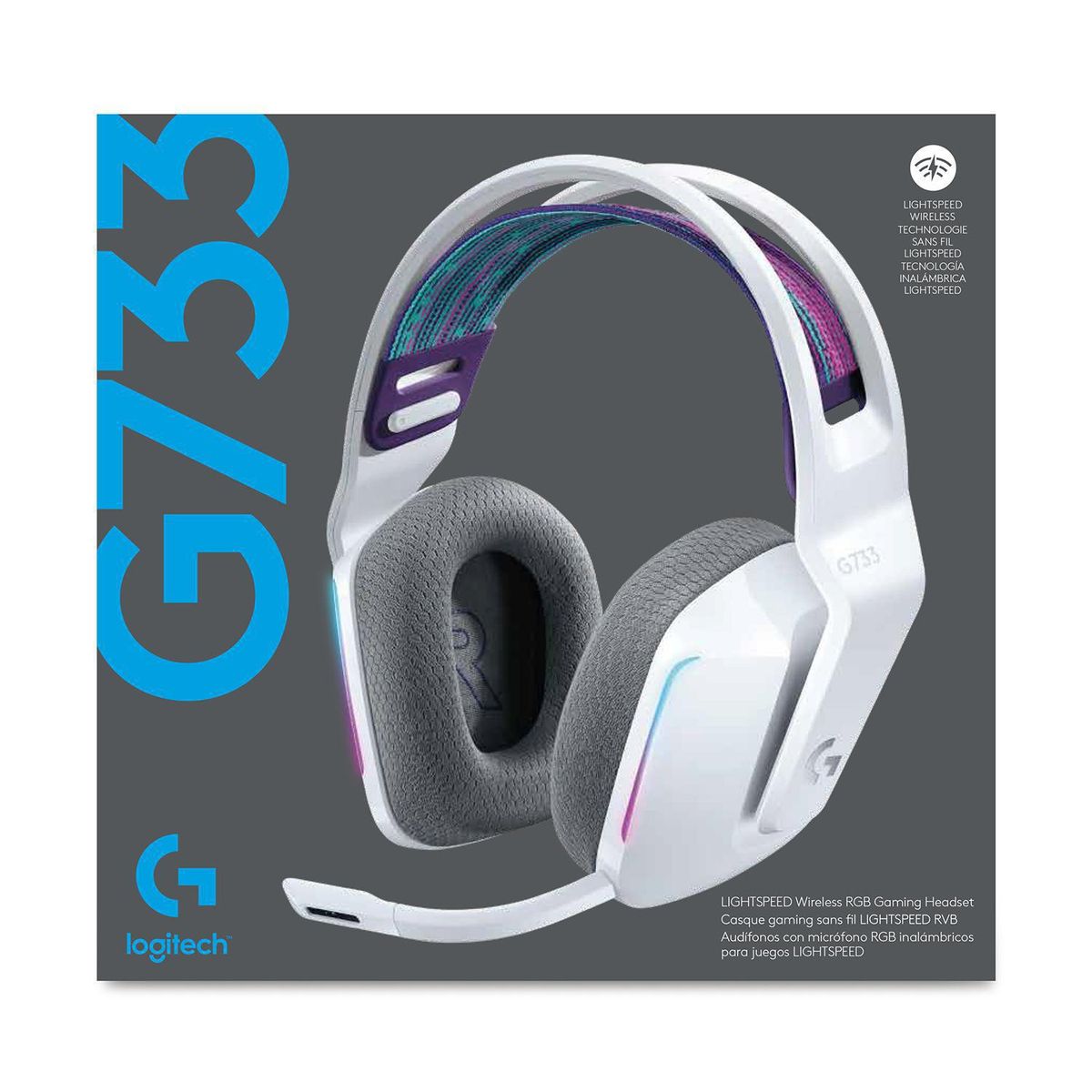 LOGITECH - Audífono gamer bluetooth con micrófono serie G733 blanco