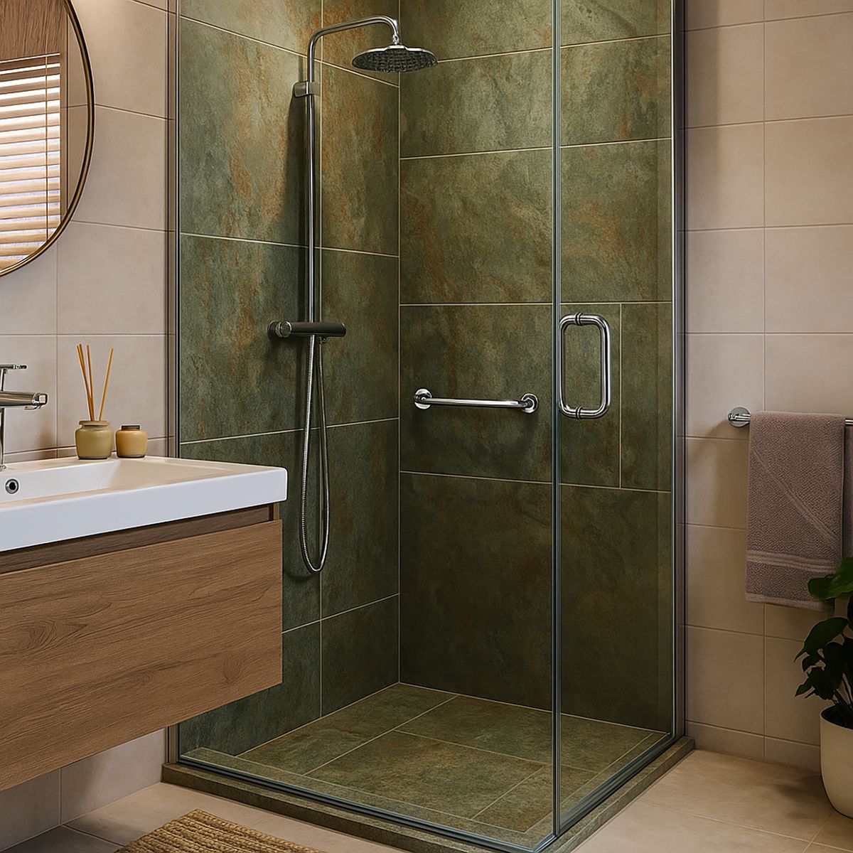 KLIPEN - Barra de sujecion habitacional recta de 325mm terminación cromo