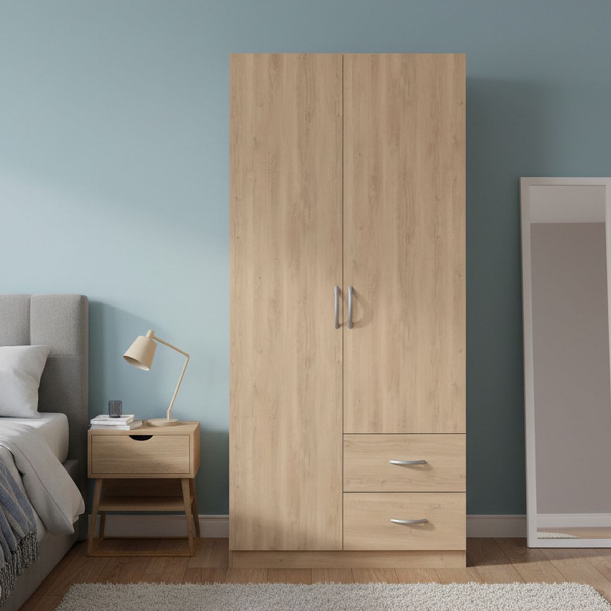 AGM - Set de Clóset 2 Puerta(s) 2 Cajón(es) 3 Repisa(s) 80x180x50 cm Jerez