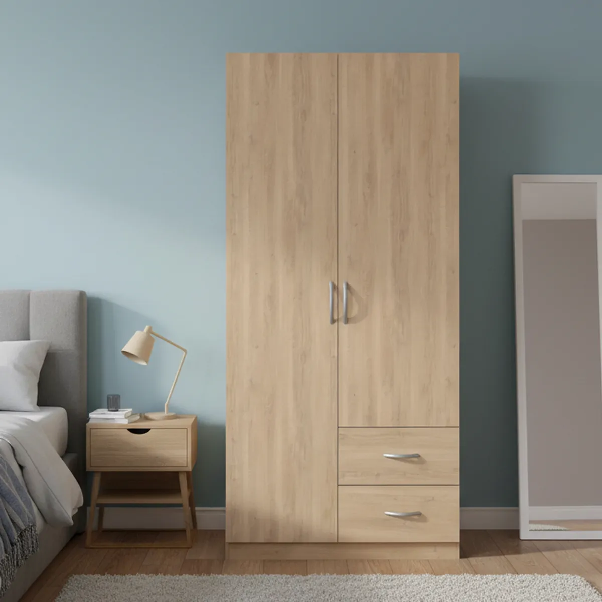 AGM - Set de Clóset 2 Puerta(s) 2 Cajón(es) 3 Repisa(s) 80x180x50 cm Jerez