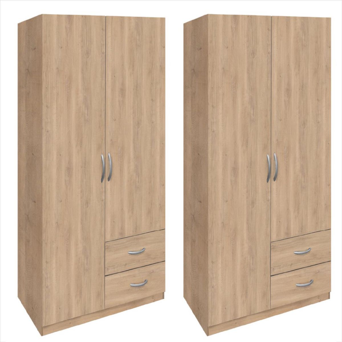 AGM - Set de Clóset 2 Puerta(s) 2 Cajón(es) 3 Repisa(s) 80x180x50 cm Jerez