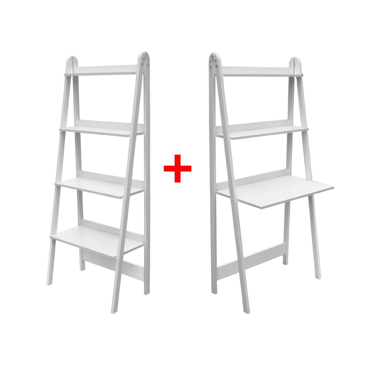 AGM - Set Estante de Trabajo + Escritorio Melamina Blanco