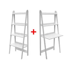 AGM - Set Estante de Trabajo + Escritorio Melamina Blanco