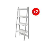 Set 2 Estantes Worki Melamina 5 Nivel(es) 60x160x38 cm Blanco