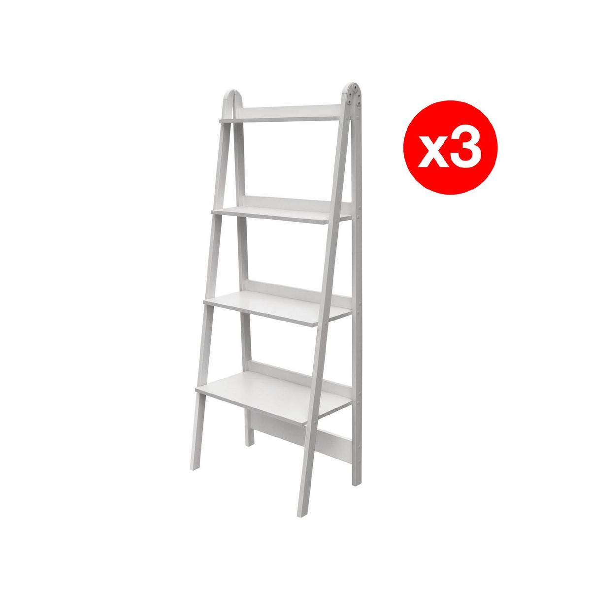 AGM - Set 3 Estantes Worki Melamina 5 Nivel(es) 60x160x38 cm Blanco