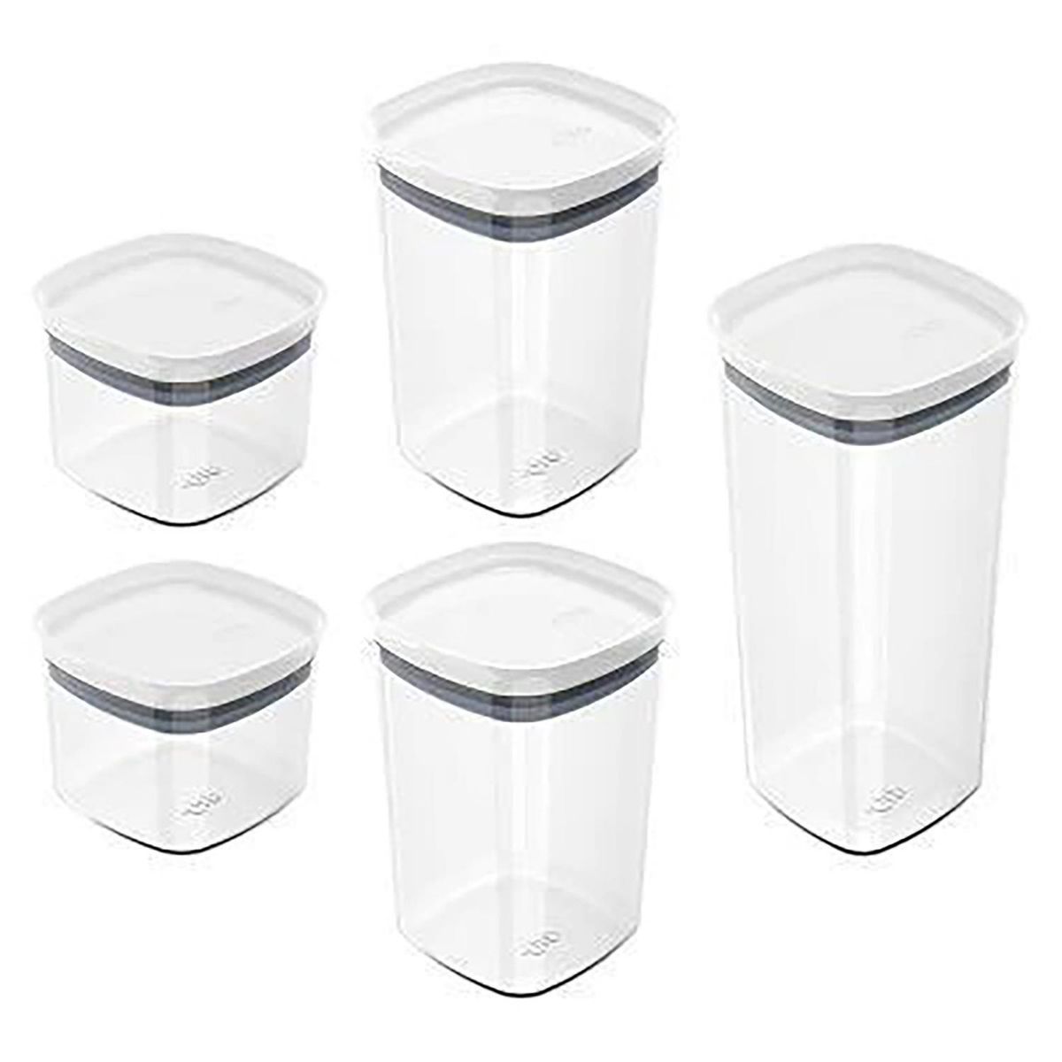 OU - Set de 5 Contenedores Blanco Plástico 1.5 l