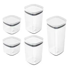 OU - Set de 5 Contenedores Blanco Plástico 1.5 l