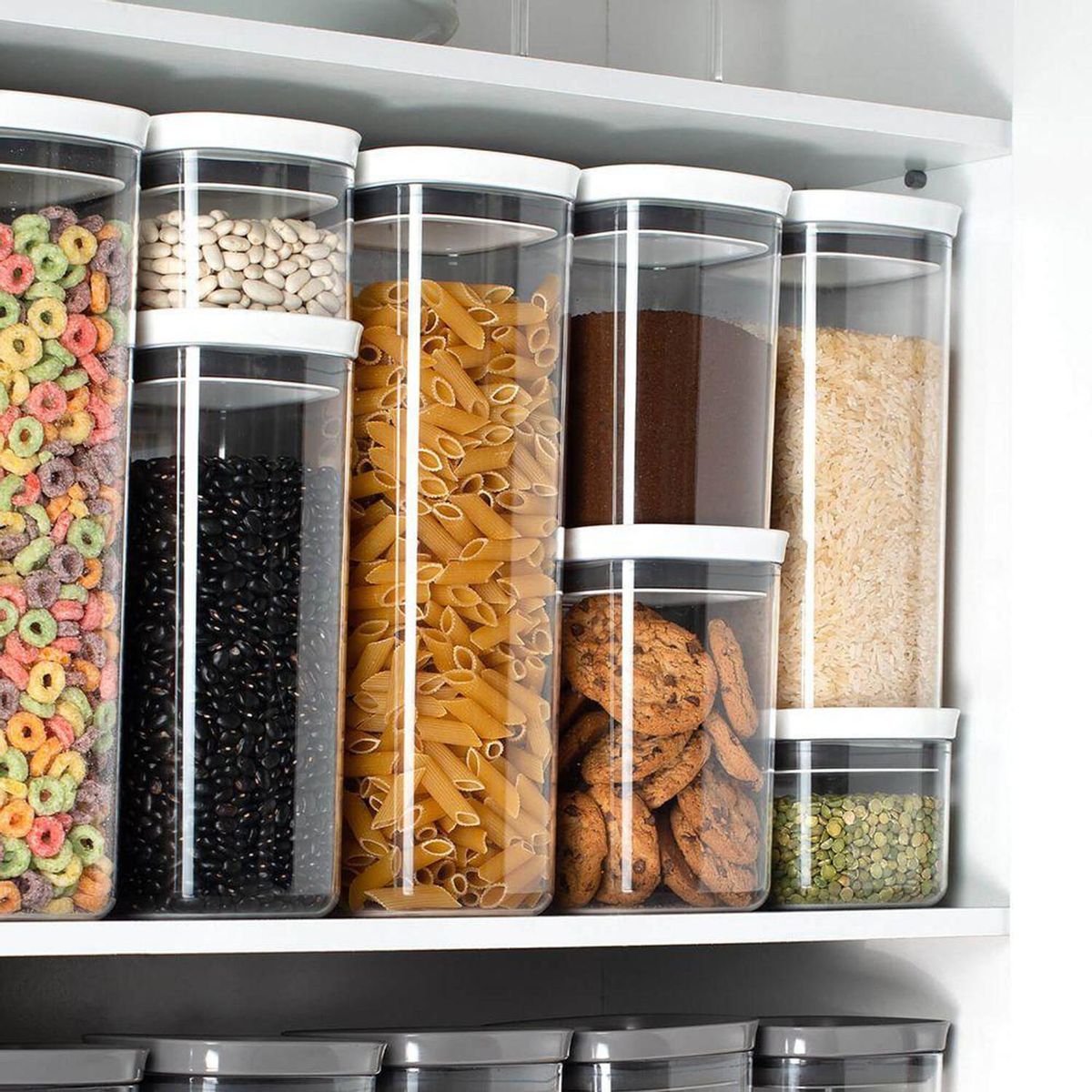 OU - Set de 5 Contenedores Blanco Plástico 1.5 l