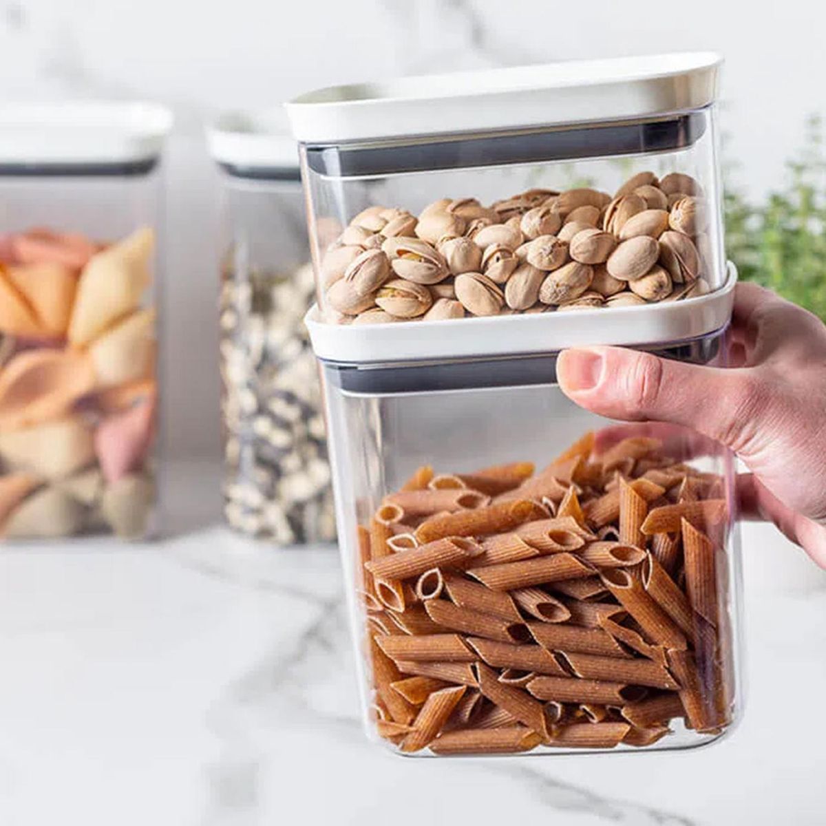 OU - Contenedor Alimento Rectangular Blanco Plástico 650 ml