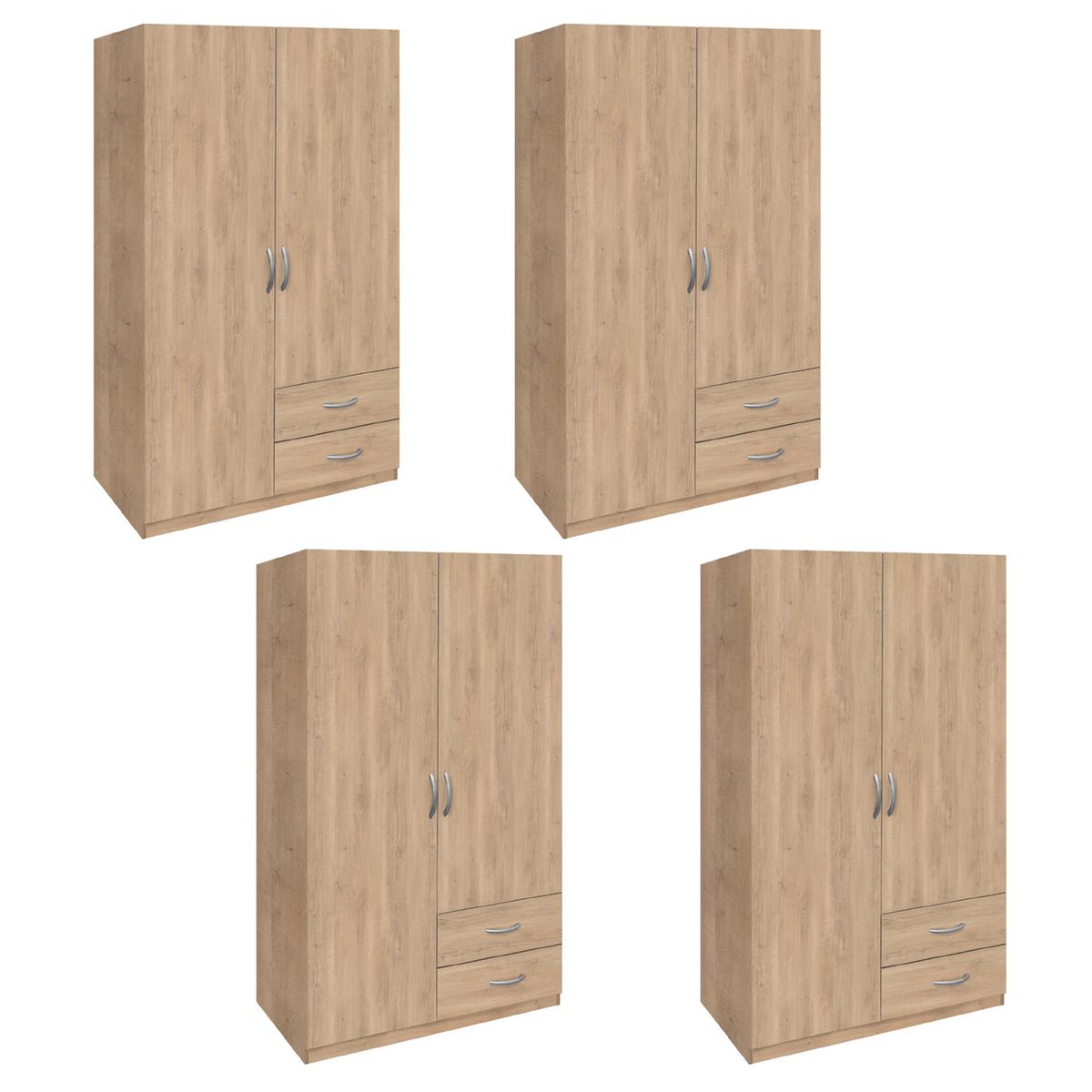 AGM - Set de Clóset 2 Puerta(s) 2 Cajón(es) 3 Repisa(s) 120x180x50 cm Jerez