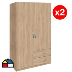 AGM - Set de Clóset 2 Puerta(s) 2 Cajón(es) 3 Repisa(s) 120x180x50 cm Jerez