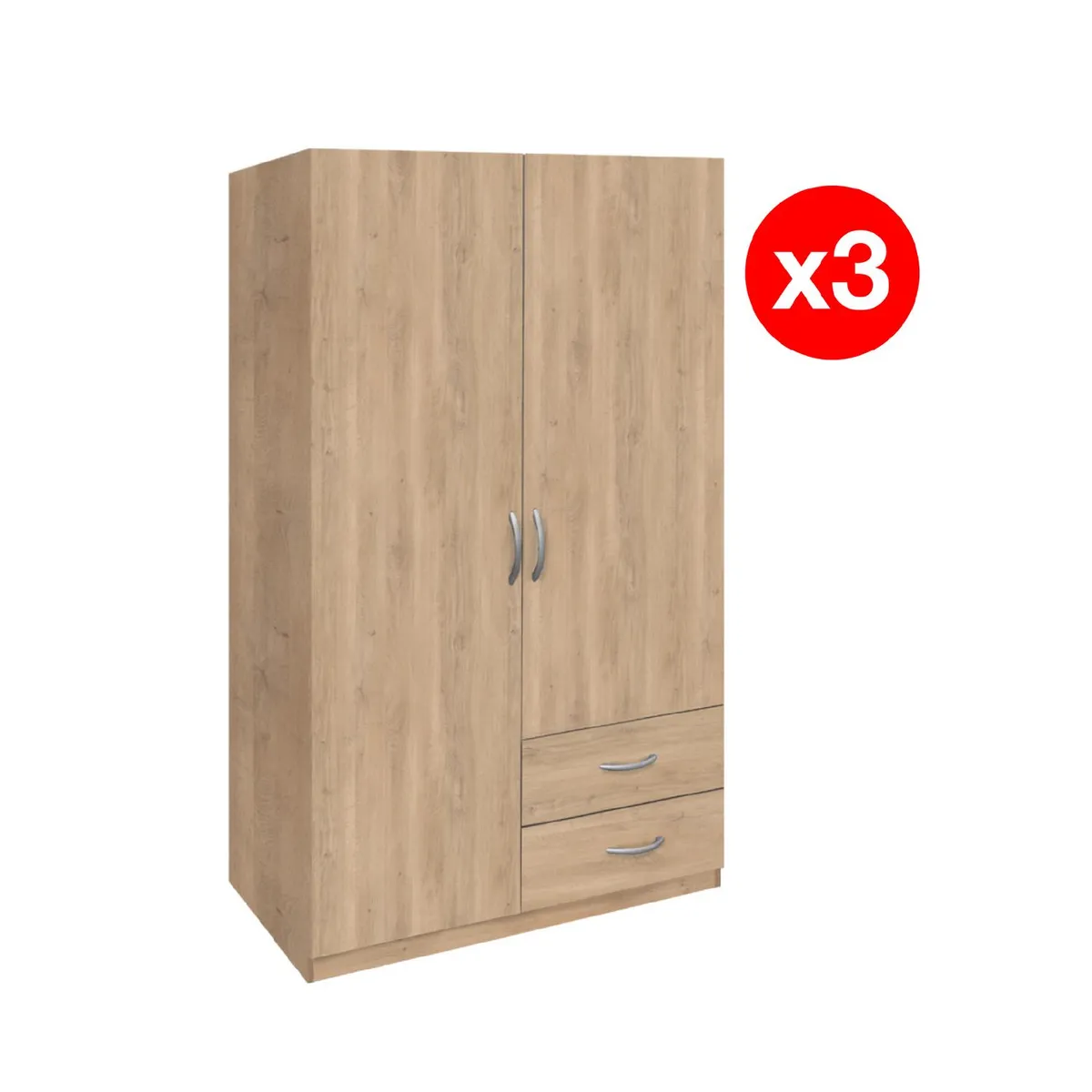 AGM - Set de Clóset 2 Puerta(s) 2 Cajón(es) 3 Repisa(s) 120x180x50 cm Jerez