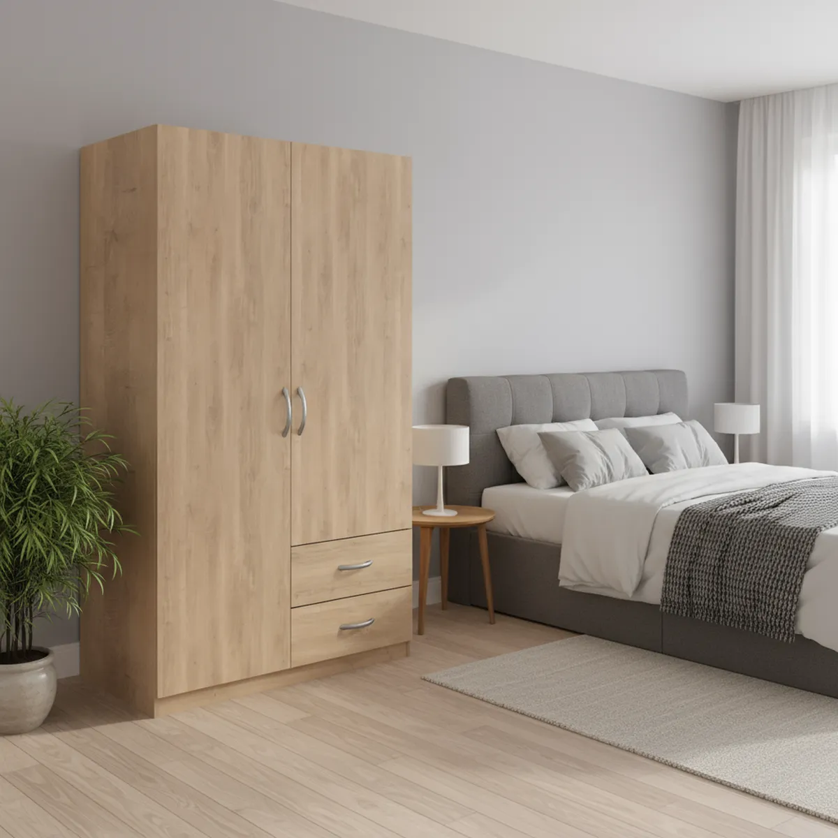 AGM - Set de Clóset 2 Puerta(s) 2 Cajón(es) 3 Repisa(s) 120x180x50 cm Jerez