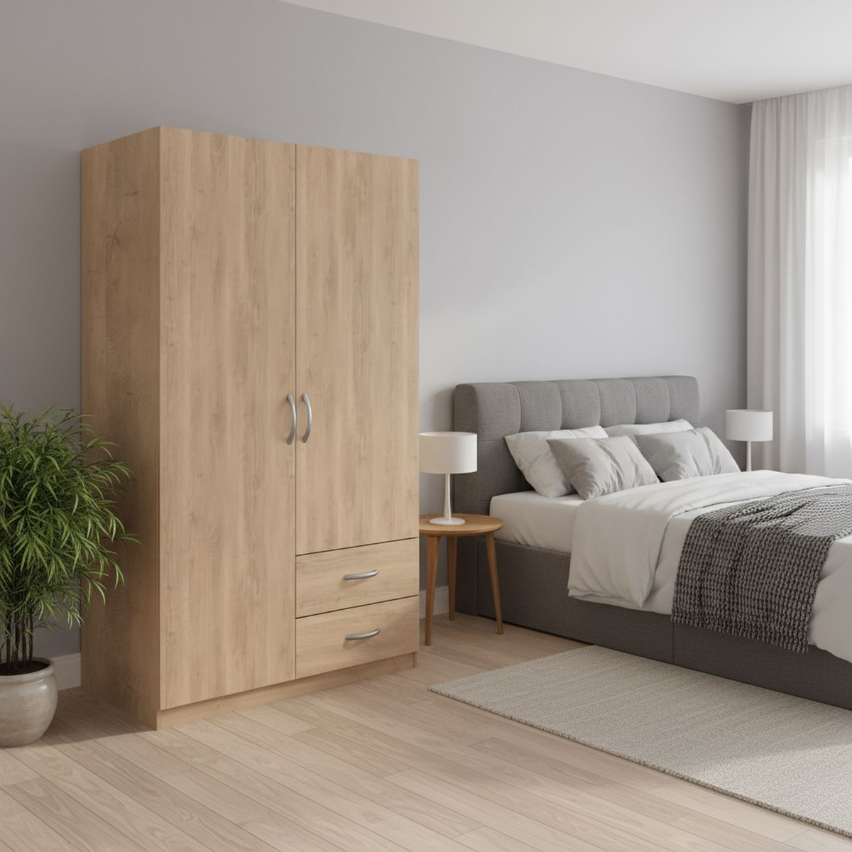 AGM - Set de Clóset 2 Puerta(s) 2 Cajón(es) 3 Repisa(s) 120x180x50 cm Jerez