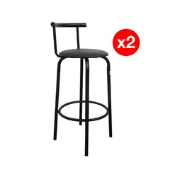 AGM - Set 2 Taburetes Bar Negro 95x40x40 cm