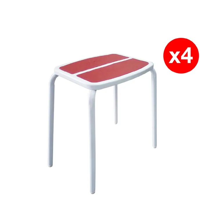 Set 4 Pisos Titan Rojo 40x41x28 cm