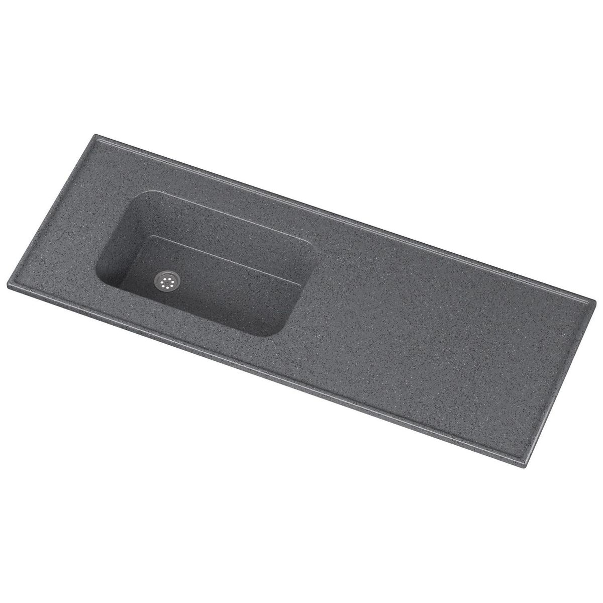 DURAFORT - Cubierta con Lavaplatos 53x140 cm de Mármol Sintético Gris Oscuro