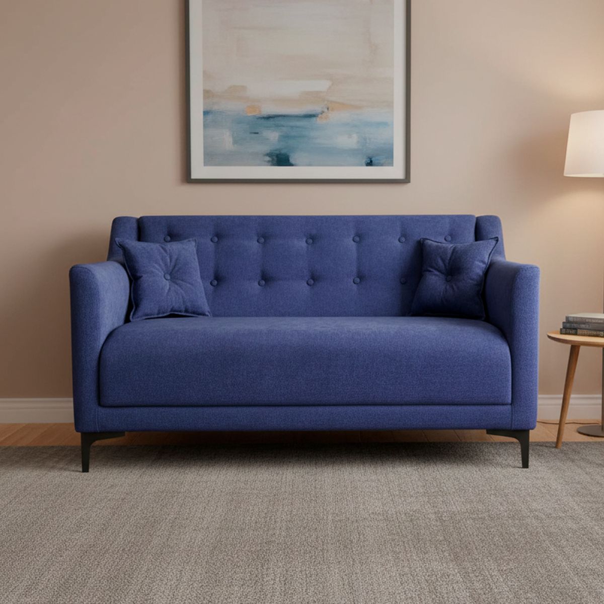 INTERMUEBLES - Sofá 2 cuerpos Conrad 135x80x77 cm Azul