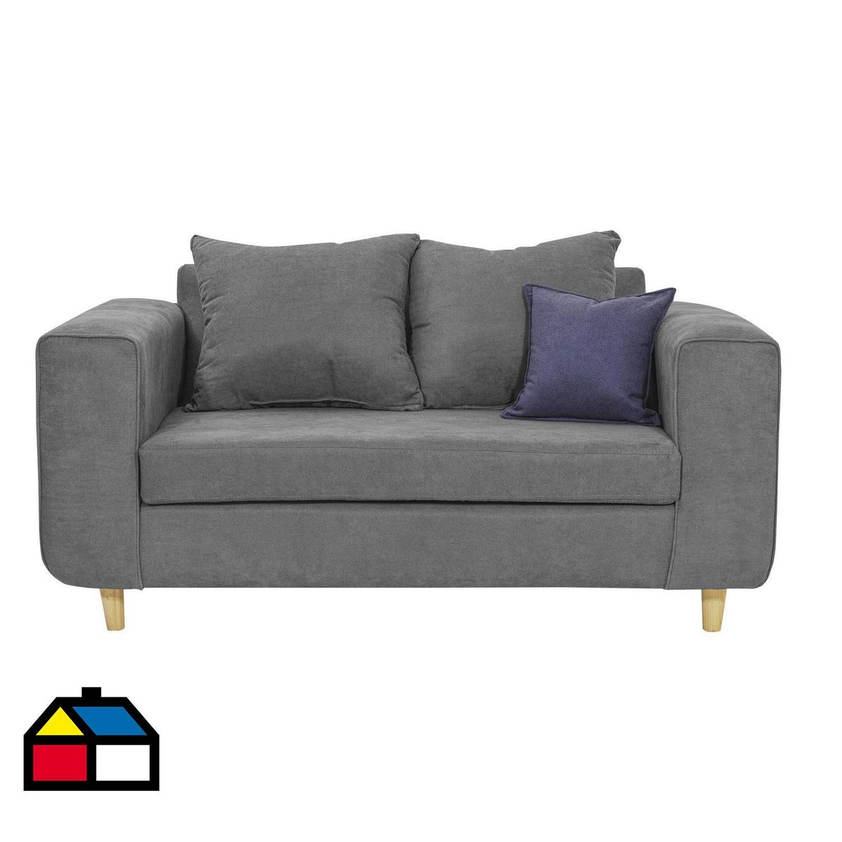 INTERMUEBLES - Sofá 2 cuerpos Eagle 165x81x89 cm Gris