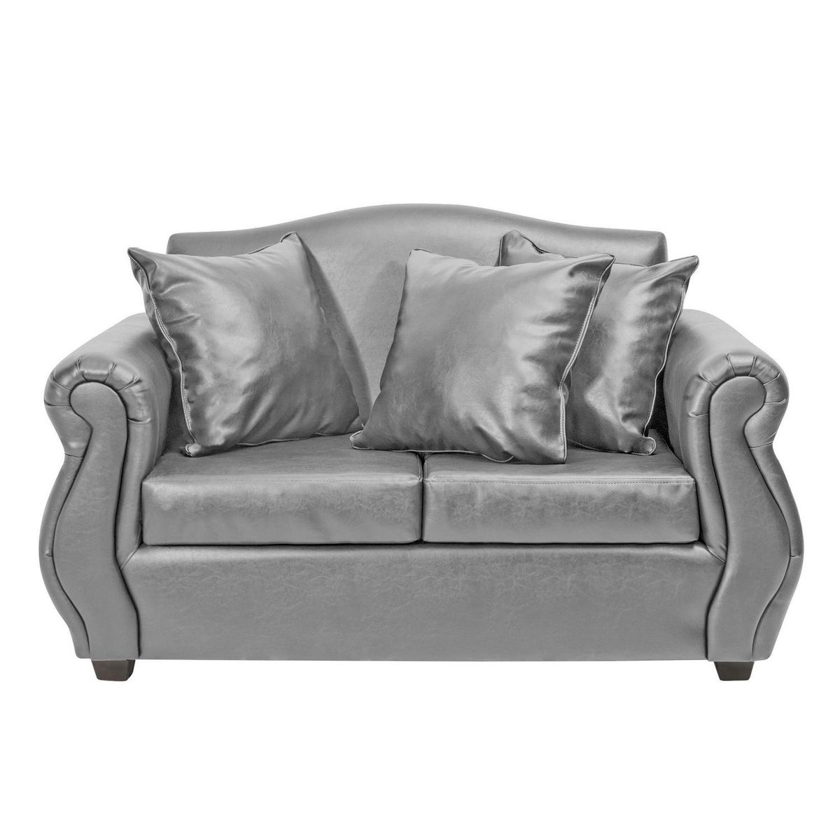INTERMUEBLES - Sofá 2 cuerpos Violeta 150x93x83 cm Gris