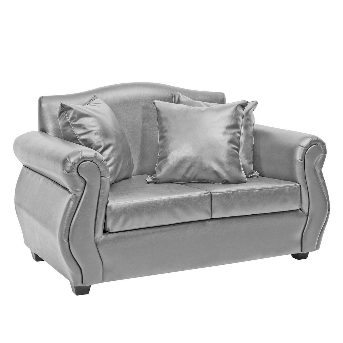 INTERMUEBLES - Sofá 2 cuerpos Violeta 150x93x83 cm Gris