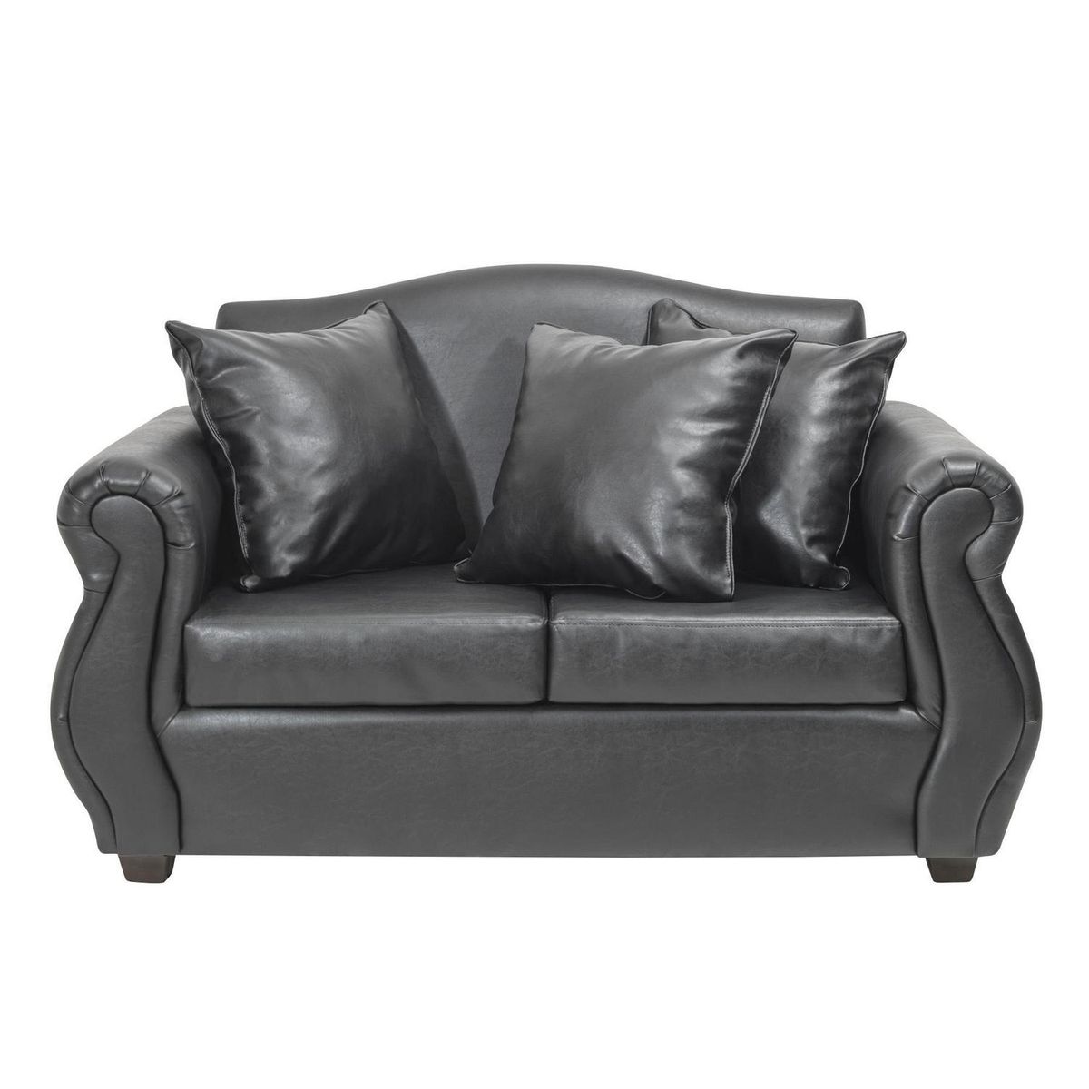 INTERMUEBLES - Sofá 2 cuerpos Violeta 150x93x83 cm Negro