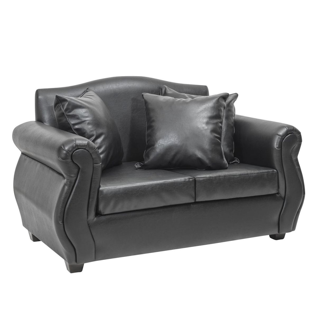 INTERMUEBLES - Sofá 2 cuerpos Violeta 150x93x83 cm Negro