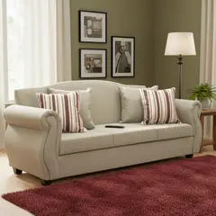 INTERMUEBLES - Sofá 3 cuerpos Violeta 210x93x83 cm Beige