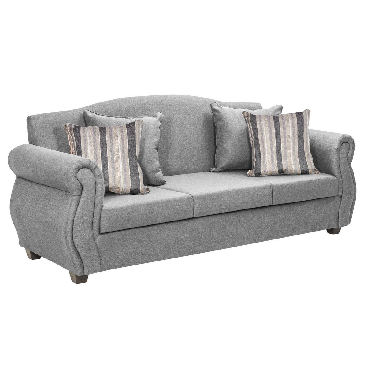 INTERMUEBLES - Sofá 3 cuerpos Violeta 210x93x83 cm Gris Claro