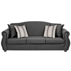 INTERMUEBLES - Sofá 3 cuerpos Violeta 210x93x83 cm Gris