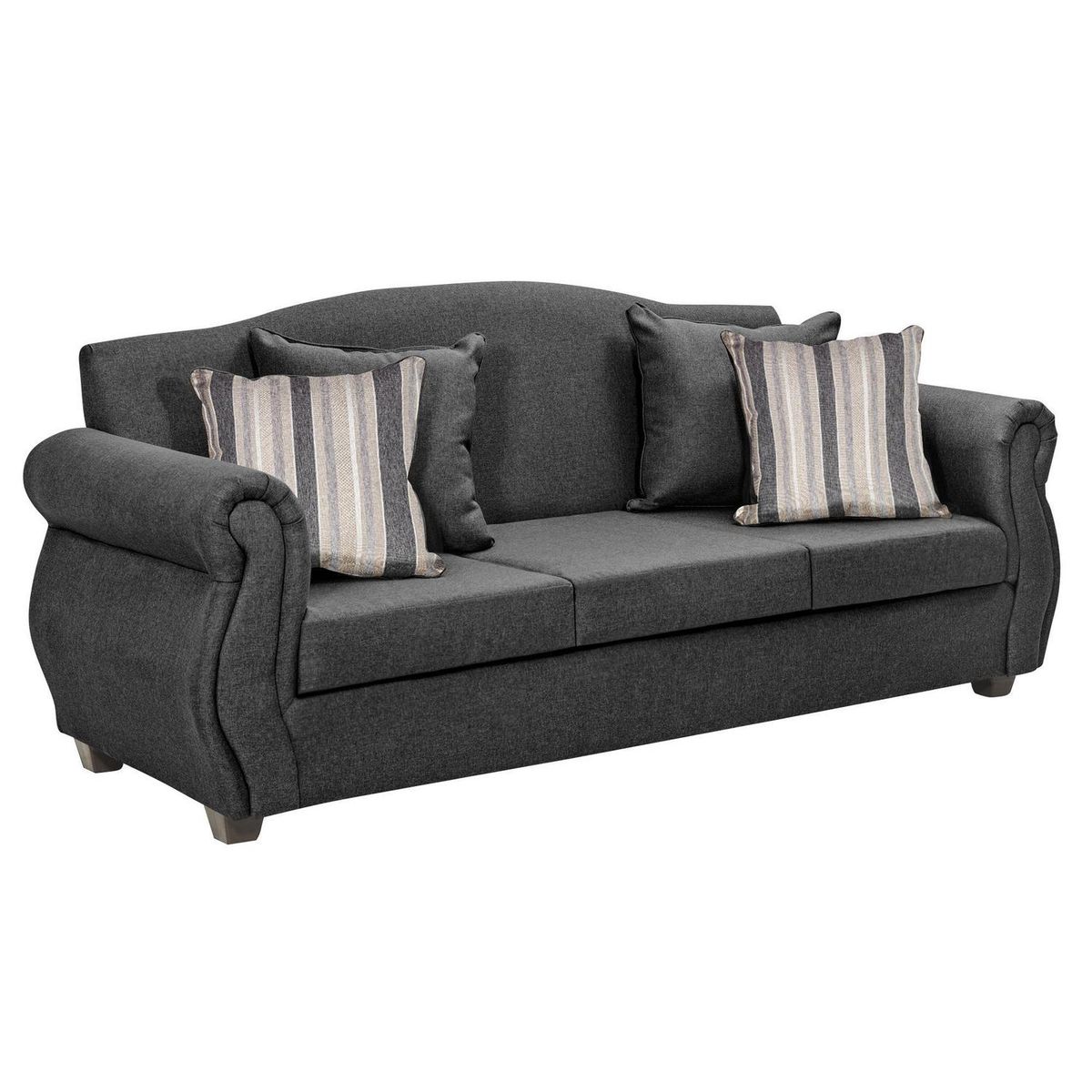 INTERMUEBLES - Sofá 3 cuerpos Violeta 210x93x83 cm Gris