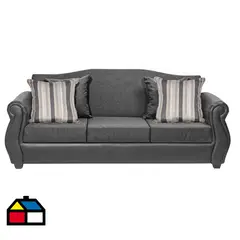 INTERMUEBLES - Sofá 3 cuerpos Violeta 210x93x83 cm Gris