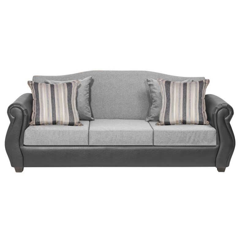 INNOVAMUEBLES - Sofá 3 cuerpos Violeta 210x93x83 cm Gris Claro