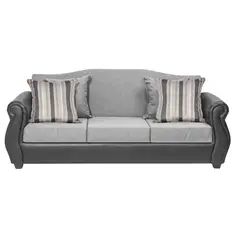 INTERMUEBLES - Sofá 3 cuerpos Violeta 210x93x83 cm Gris Claro