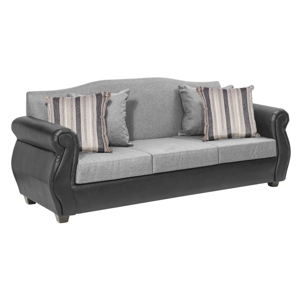 INTERMUEBLES - Sofá 3 cuerpos Violeta 210x93x83 cm Gris Claro