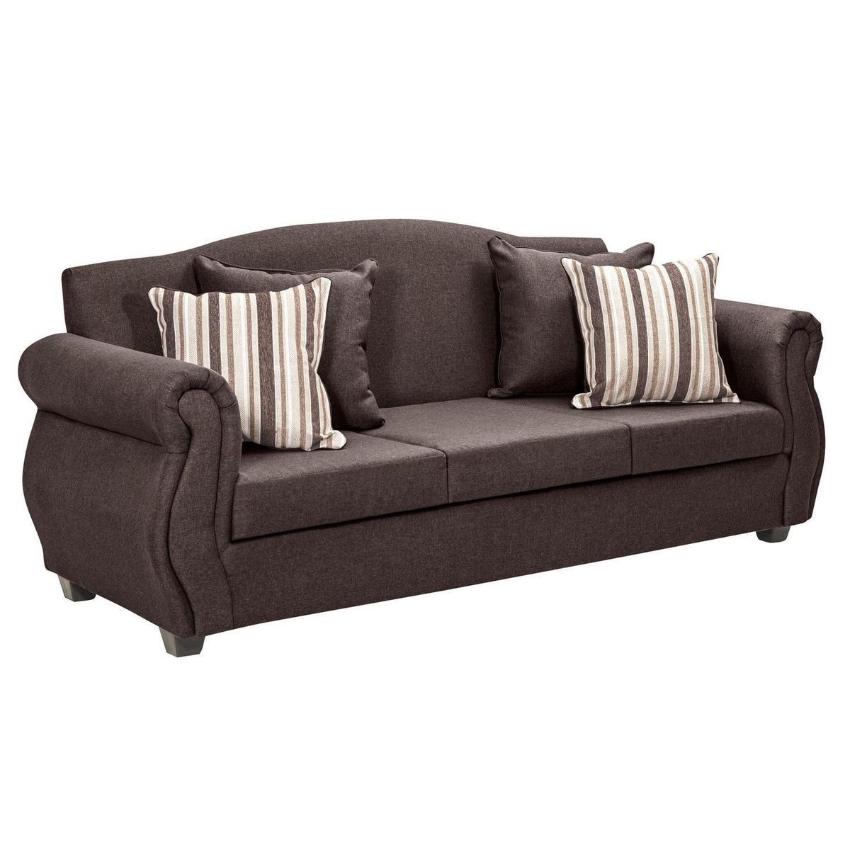 INTERMUEBLES - Sofá 3 cuerpos Violeta 210x93x83 cm Chocolate