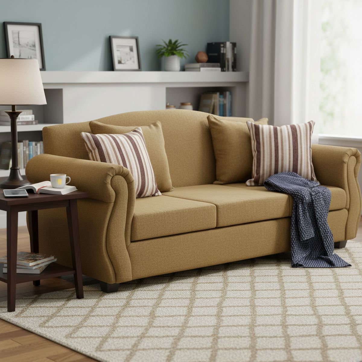 INTERMUEBLES - Sofá 3 cuerpos Violeta 210x93x83 cm Café