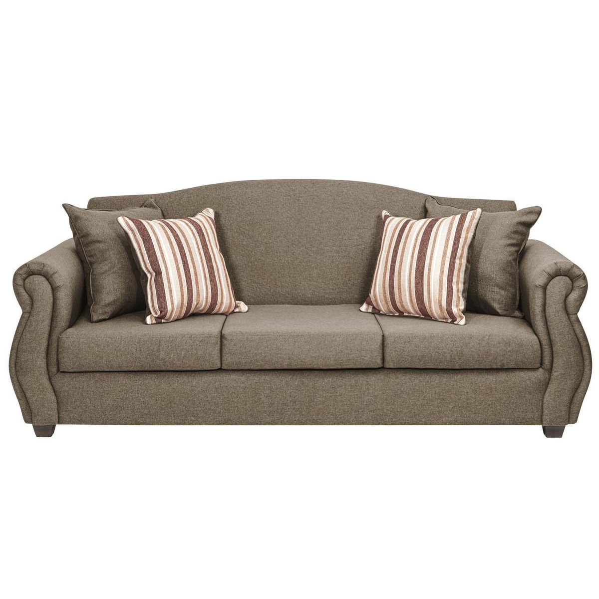 INTERMUEBLES - Sofá 3 cuerpos Violeta 210x93x83 cm Café Claro