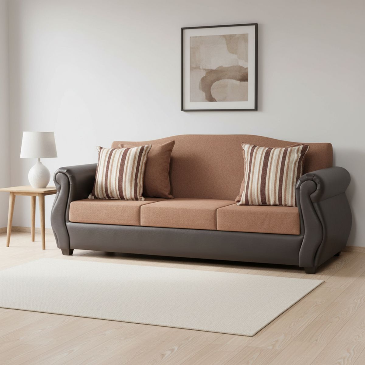 INTERMUEBLES - Sofá 3 cuerpos Violeta 210x93x83 cm Café