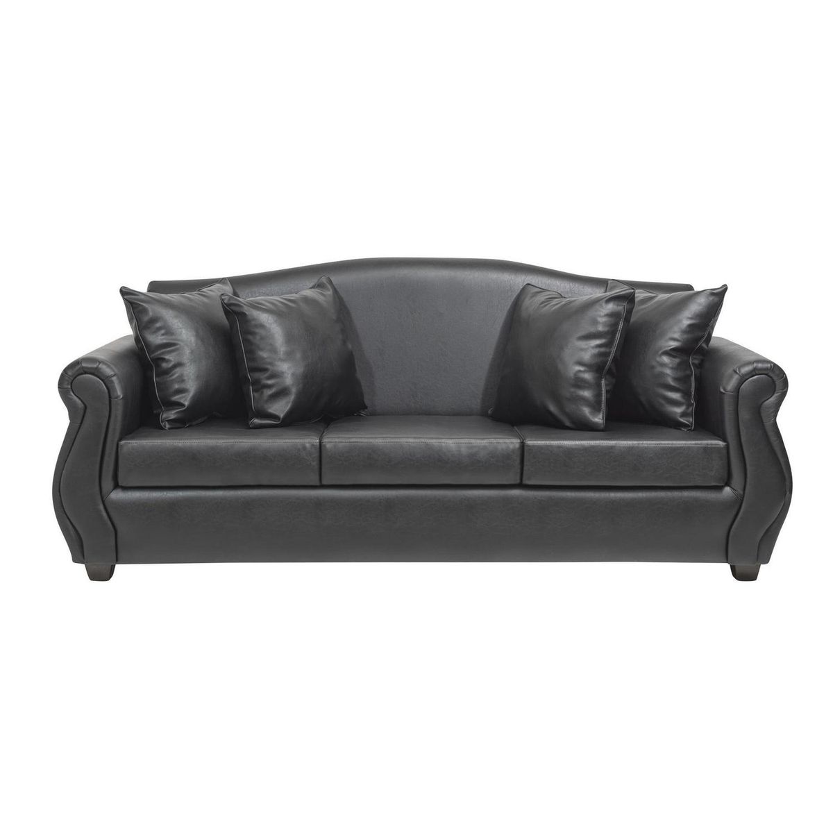 INTERMUEBLES - Sofá 3 cuerpos Violeta 210x93x83 cm Negro